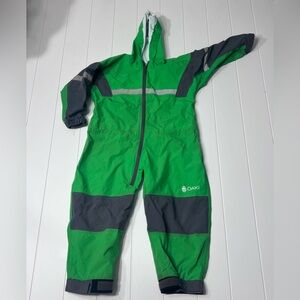 OAKI Kids Trail Rain Suit One Piece Waterproof Mud Suit Green/Gray Size 6/7